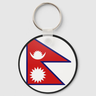Nepal-Qualität Flaggen-Kreis Schlüsselanhänger