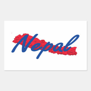 Nepal Rechteckiger Aufkleber