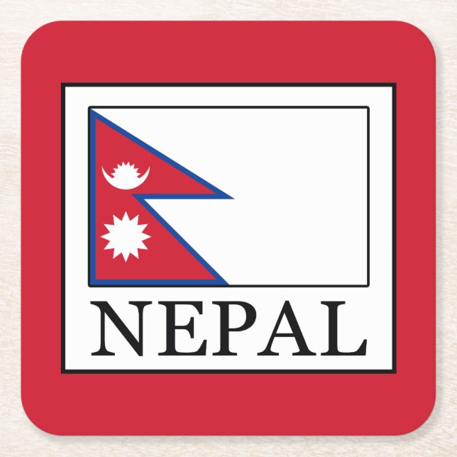 Nepal Rechteckiger Pappuntersetzer (Vorderseite)