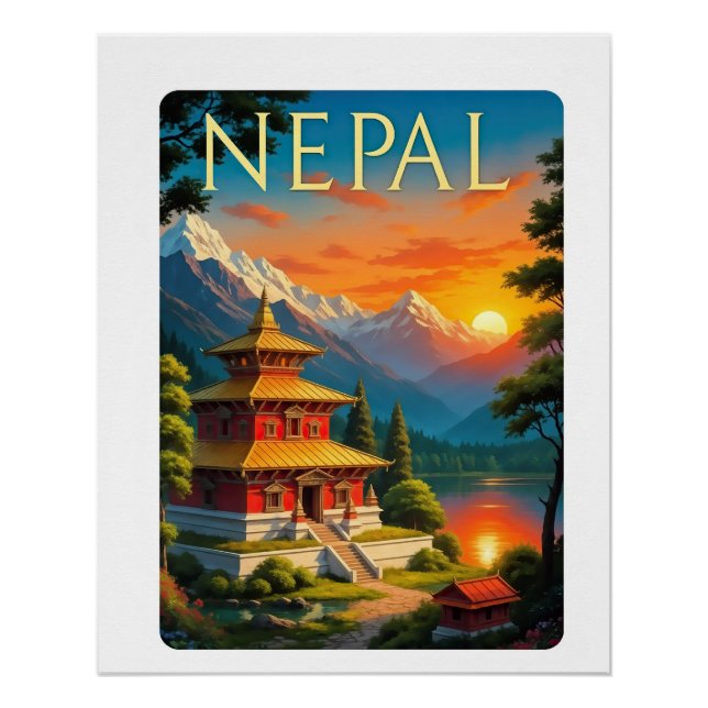 Nepal Reiseplakat Poster (Vorderseite)