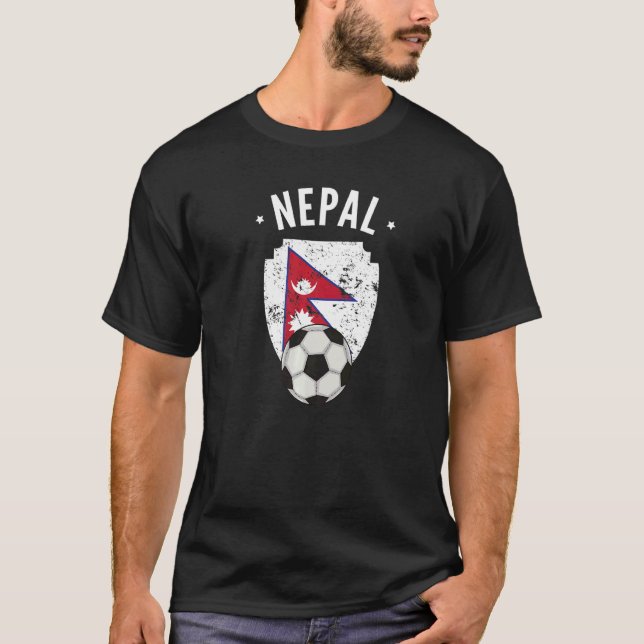 Nepal Soccer Nepal Flag Football Nepali Pride Root T-Shirt (Vorderseite)