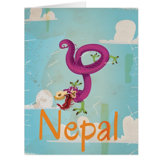 Nepal Vintage Travel Poster (Vorderseite)