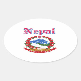 Nepal-Wappen Entwürfe Ovaler Aufkleber