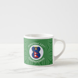 Nepalesische Engel Weihnachtsflagge Personalisiert Espressotasse