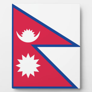nepalesische Flagge Fotoplatte