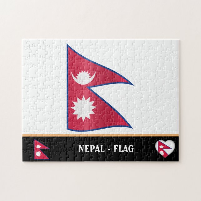 Nepalesische Flagge & Nepalesisches Land / Nepal (Horizontal)