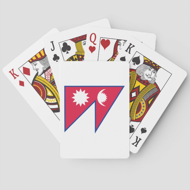 (Nepalesische) Flagge Nepals Spielkarten (Rückseite)