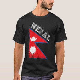 Nepalesische Flagge - Reiseziel Nepal - Flagge T-Shirt