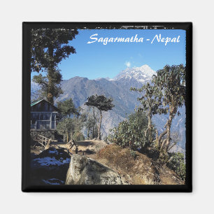 Nepalesisches Haus, Everest Trekk, Himalaya - Nepa Magnet