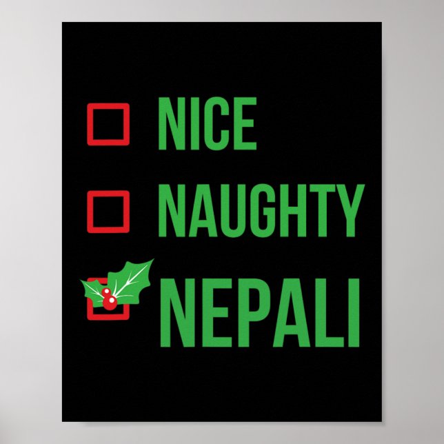 Nepali Funny Nepal Pajama Weihnachtsgeschenk Poster (Vorne)