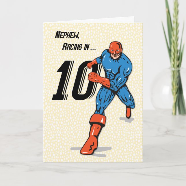 Nephew 10. Geburtstag Superheld Karte (Vorderseite)
