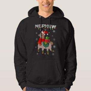 Nephew Christmas Llama Lights Matching Family Hoodie
