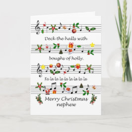 Nephew Christmas Sheet Music Deck Feiertagskarte