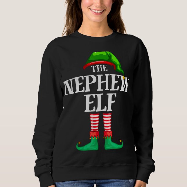 Nephew Elf Matching Family Group Weihnachts-Party  Sweatshirt (Vorderseite)