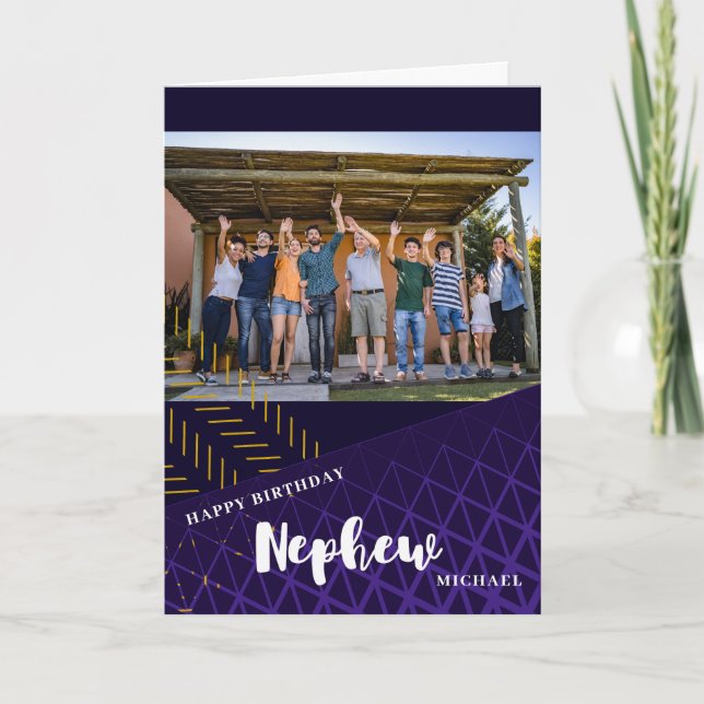 Nephew Foto Happy Birthday Card Karte (Vorderseite)