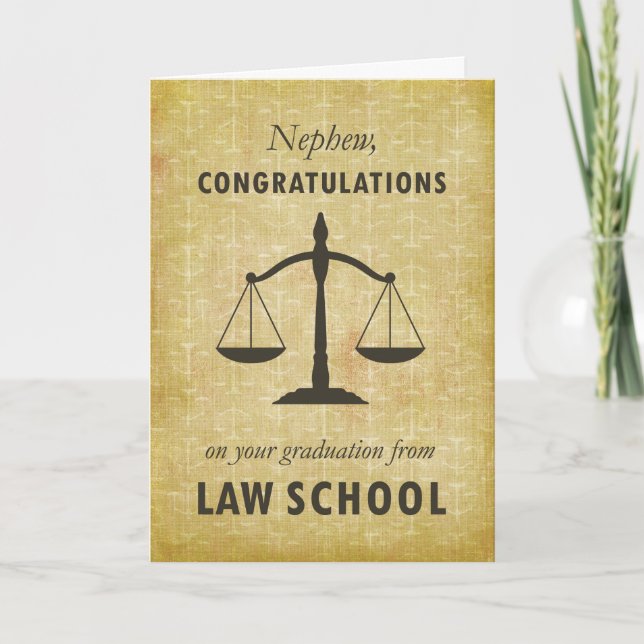 Nephew, Law School Abschluss Glückwunsch Sc Karte (Vorderseite)