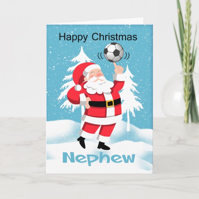 Nephew Soccer / Football Carte de voeux de Noël (Devant)