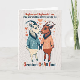 Nephew und Husband Goats Gay Wedding Jubiläum Karte