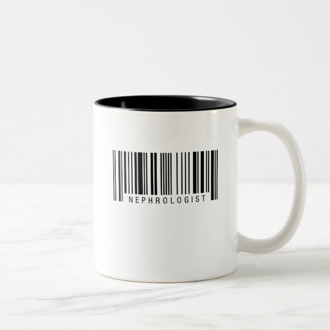 Nephrologe-Barcode Zweifarbige Tasse (Rechts)