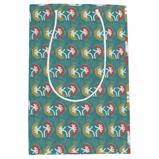 Nephrologie Künstlerisches Nierendesign Mittlere Geschenktüte (Vorderseite)