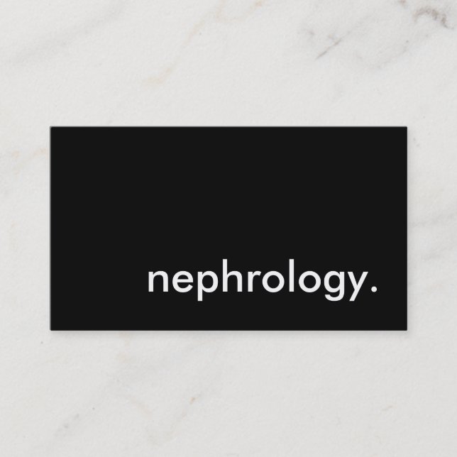Nephrologie. Visitenkarte (Vorderseite)