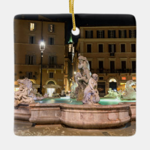 Neptun-Brunnen auf der Piazza Navona - Rom Keramikornament