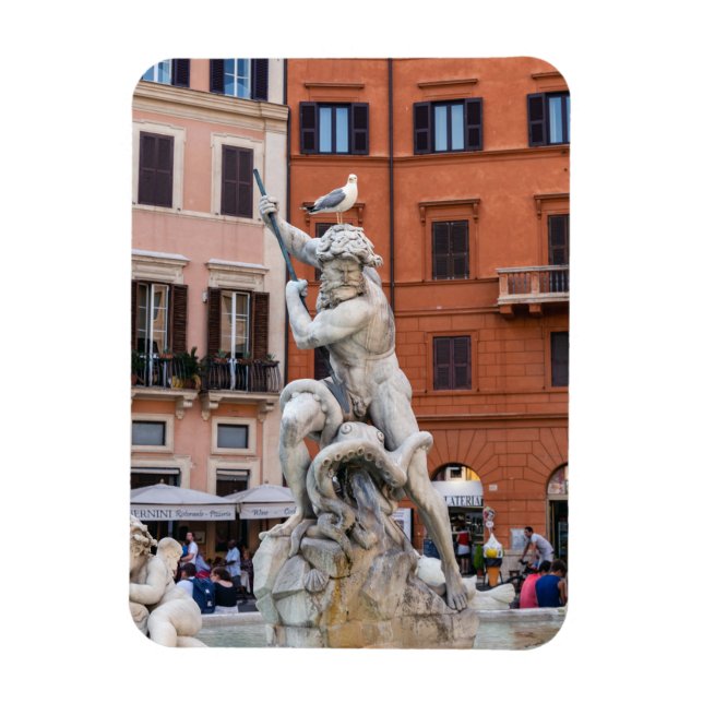 Neptun-Brunnen auf der Piazza Navona - Rom Magnet (Vertikal)