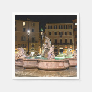 Neptun-Brunnen auf der Piazza Navona - Rom Serviette