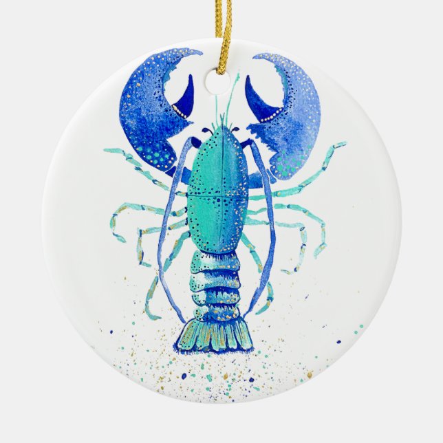Neptun Hummer Keramikornament (Vorne)