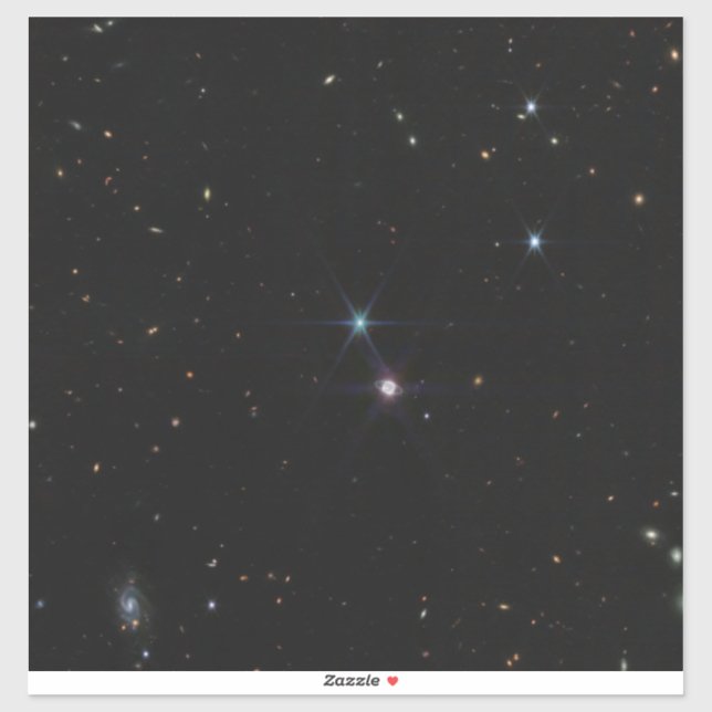 Neptun Ring System Hunderte von Galaxien Webb Aufkleber (Blatt)