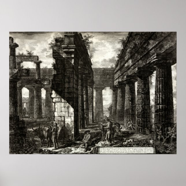 Neptun-Tempel, Paestum - Giovanni Battista Pir Poster (Vorne)