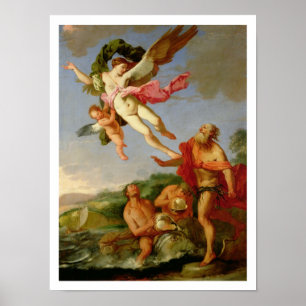 Neptun-Verfolgung von Coronis, 1665-70 (Öl auf Lei Poster