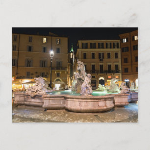 Neptunbrunnen auf der Piazza Navona - Rom Postkarte