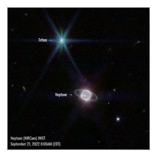 Neptune NIRCam James Webb Space Telescope Foto Poster