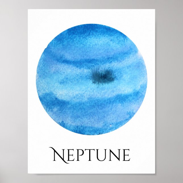 Neptune Planet Watercolor Poster (Vorne)
