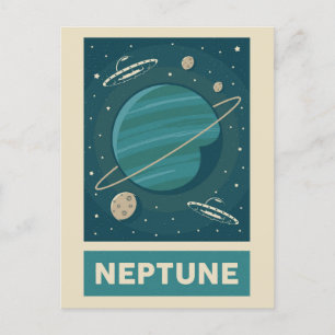 Neptune Retro Galaxy UFO Postkarte