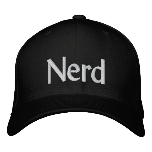 Nerd Bestickte Baseballkappe (Vorderseite)
