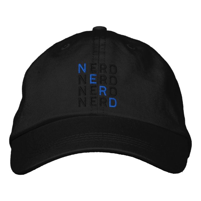 Nerd Bestickte Baseballkappe (Vorderseite)