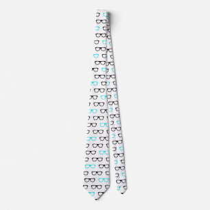 Nerd-Brille blau Nerd Herren Krawatte