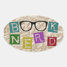 Nerd buchen ovaler aufkleber