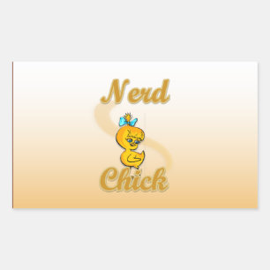 Nerd Chick Rechteckiger Aufkleber