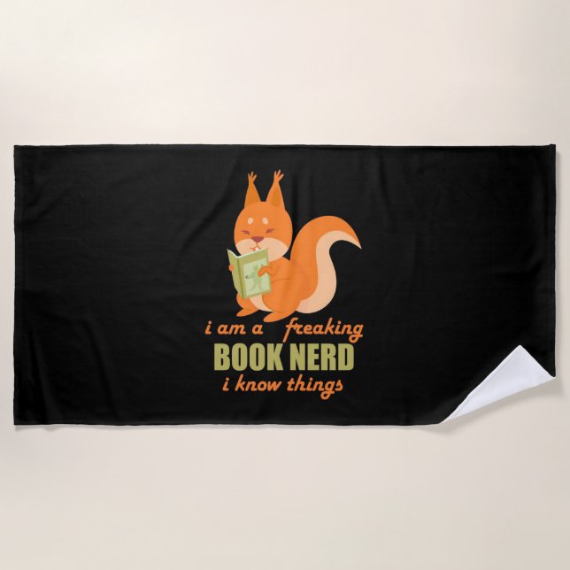 Nerd Eichhörnchen Strandtuch (Vorderseite)