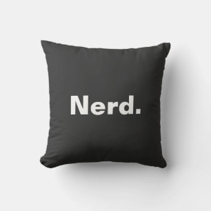 Nerd ein Wort weißer Text Minimalismus lustiges De Kissen