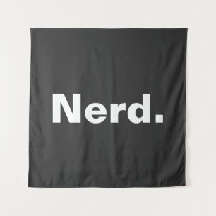 Nerd Ein-Wort-weißer-Text-Minimalismus-lustiges-De Wandteppich