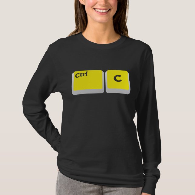 Nerd für Computerprogramme, Strg C Copy Paste Spaß T-Shirt (Vorderseite)