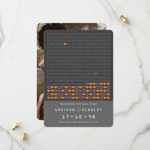 Nerd für die Liebe programmiert Binärcode Termin v Save The Date