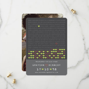 Nerd für die Liebe programmiert Binärcode Termin v Save The Date