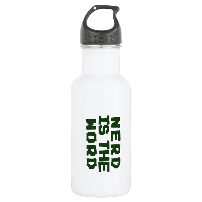 Nerd ist das Wort Edelstahlflasche (Vorderseite)