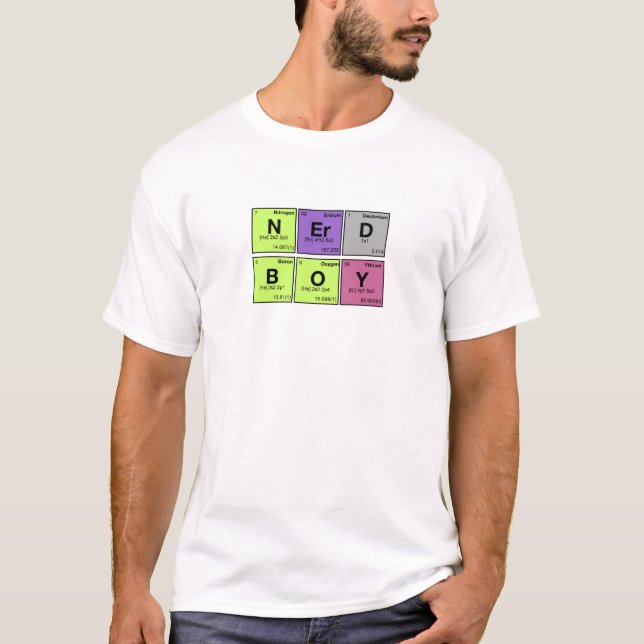 NERD-JUNGE! Periodische Element-Jagd T-Shirt (Vorderseite)