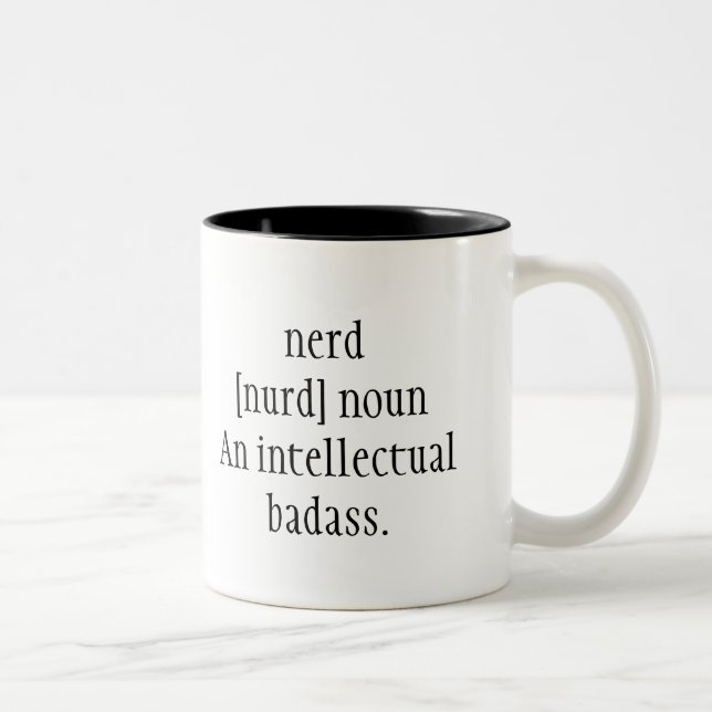 Nerd [Krankenschwester] ein intellektuelles Zeiche Zweifarbige Tasse (Rechts)